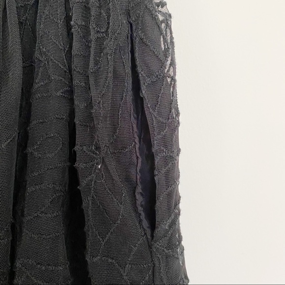 Free People Lace Overlay High Waisted Black Skirt - Picture 2 of 7